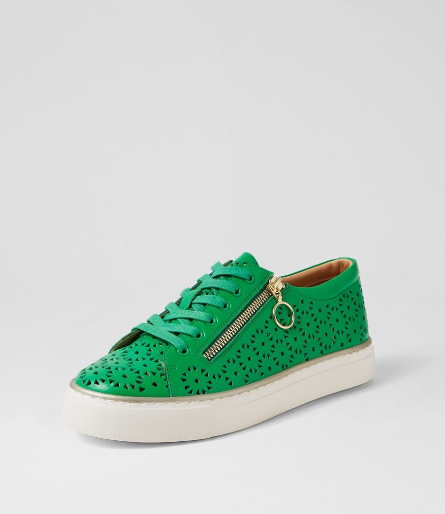 Shoes ZIERA | Pandoe Xf Bright Emerald Leather Sneakers