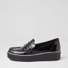 Shoes ZIERA | Zulie W Black Wrinkle Patent Loafers