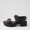 Shoes DJANGO & JULIETTE | Briming Black Leather Sandals