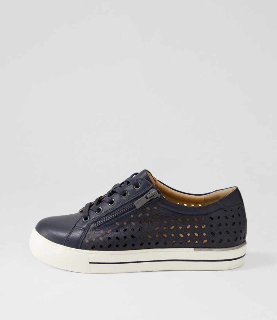 Shoes ZIERA | Ayleen W Navy Leather Sneakers