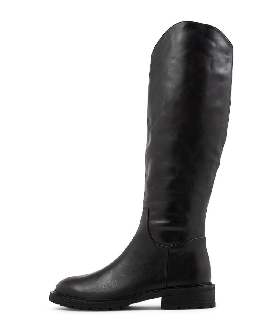 Shoes MOLLINI | Rebel Black Leather Knee High Boots Bh