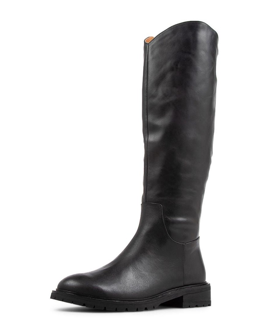 Shoes MOLLINI | Rebel Black Leather Knee High Boots Bh