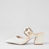 Shoes DJANGO & JULIETTE | Maerys White Small Cut Leather Mules