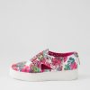 Shoes DJANGO & JULIETTE | Laddes Bright Poppy White Leather Sneakers