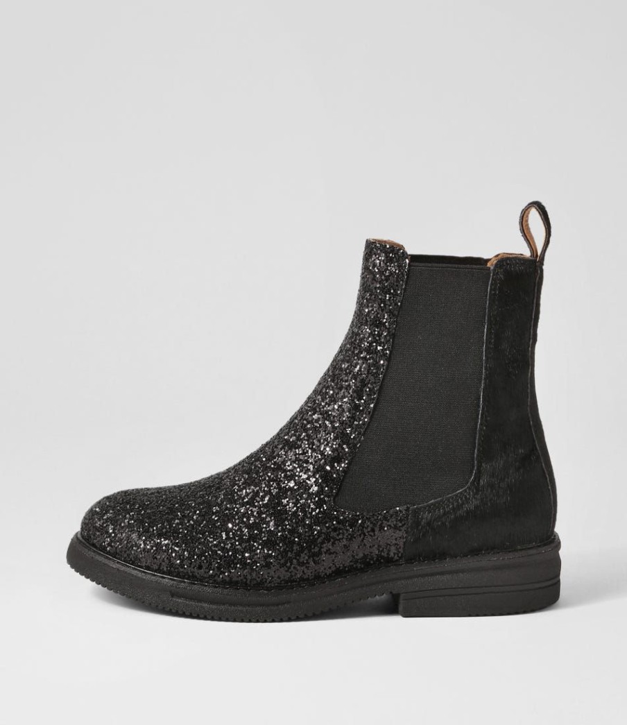 Shoes ROLLIE | Rise Black Multi Sparkle Pony Chelsea Boots