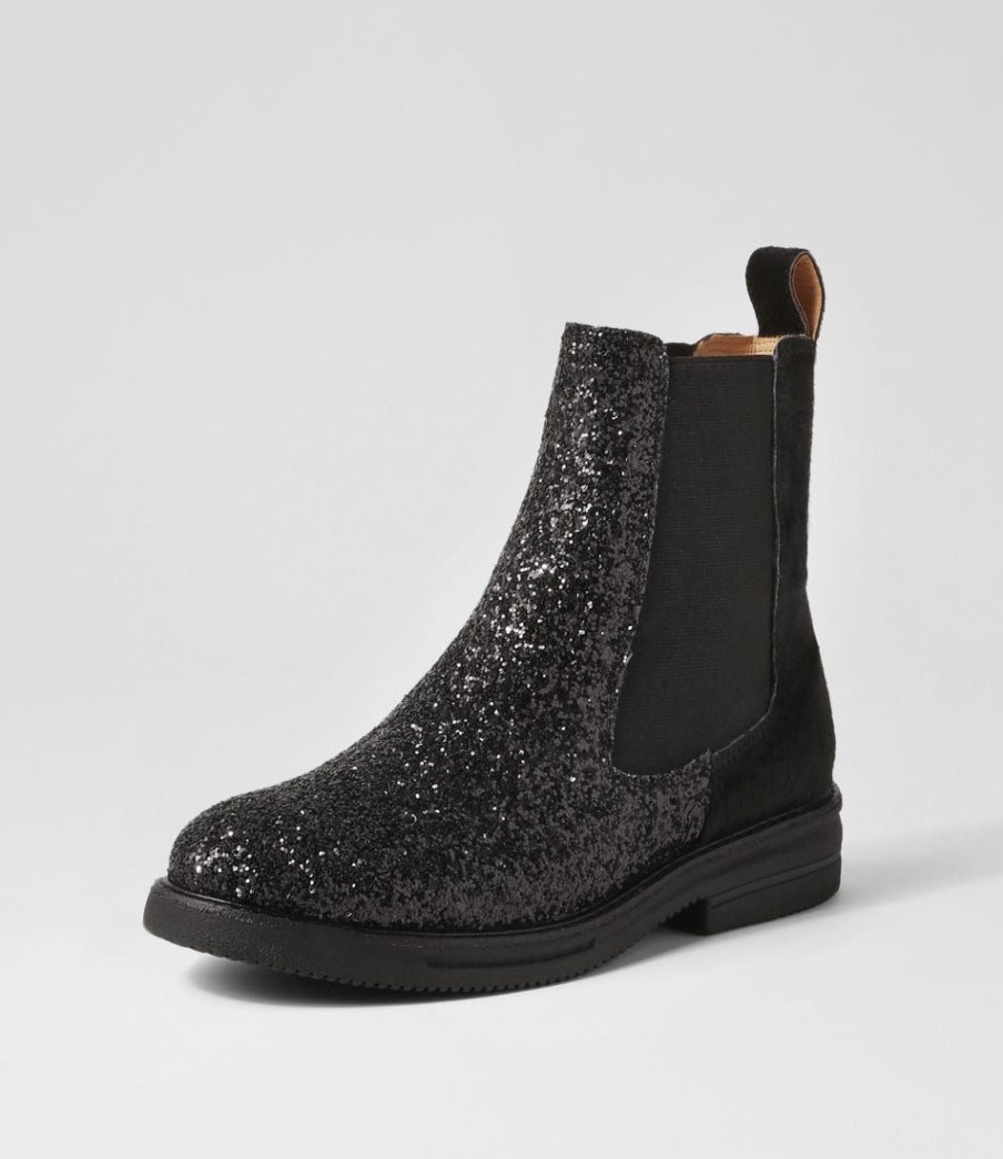 Shoes ROLLIE | Rise Black Multi Sparkle Pony Chelsea Boots