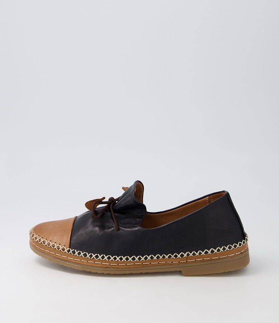 Shoes DIANA FERRARI | Bandit Tan Black Leather Flat Shoes