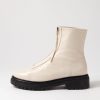 Shoes MOLLINI | Alice Cream Black Leather Ankle Boots