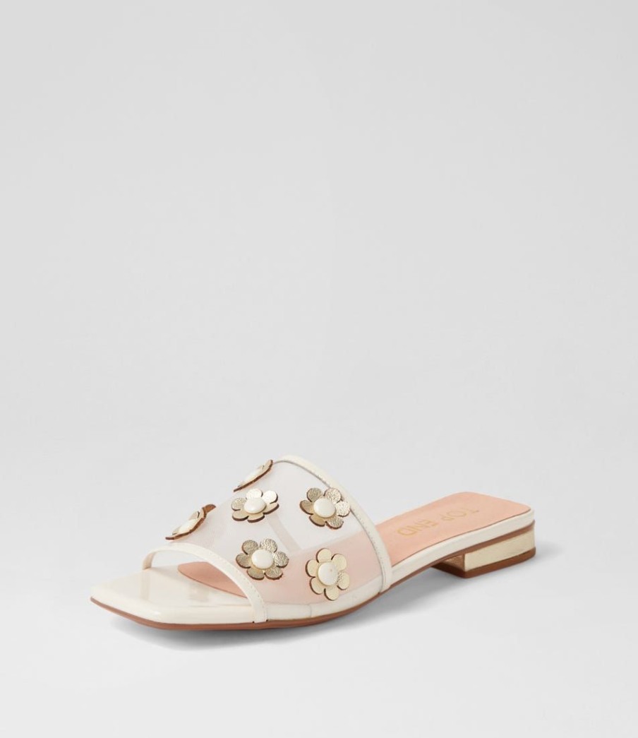 Shoes TOP END | Klasse Ivory Pale Gold Patent Multi Slides