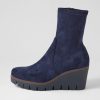 Shoes DJANGO & JULIETTE | Nibal Navy Stretch Microsuede Ankle Boots