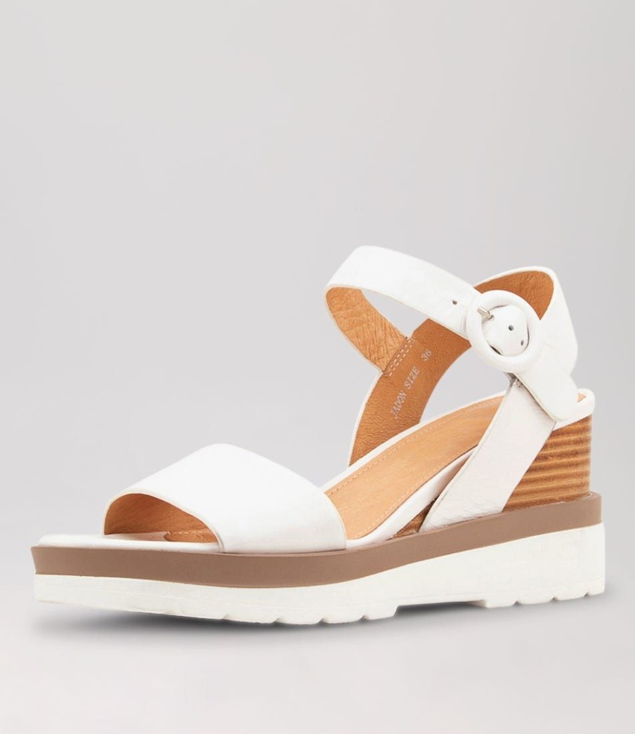 Shoes EOS | Jadon White Leather Sandals