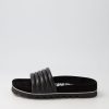 Shoes ROLLIE | Slide Tooth Wedge All Black Leather Slides