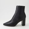 Shoes DJANGO & JULIETTE | Nerine Black Leather Heeled Ankle Boots