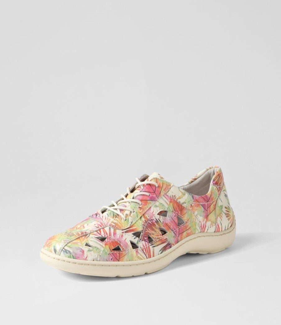 Shoes ZIERA | Watkin Xf Multi Palms Beige Leather Sneakers