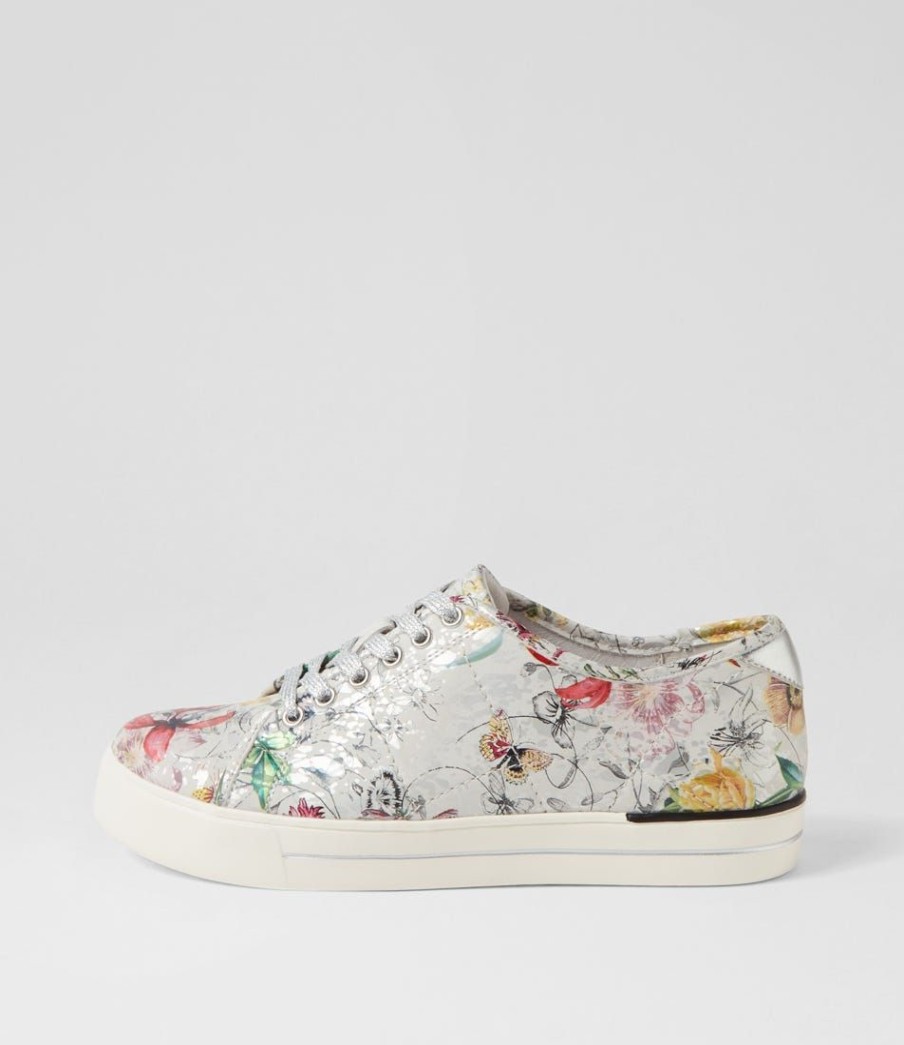 Shoes ZIERA | Ashleen W White Fields Silver Leather Sneakers