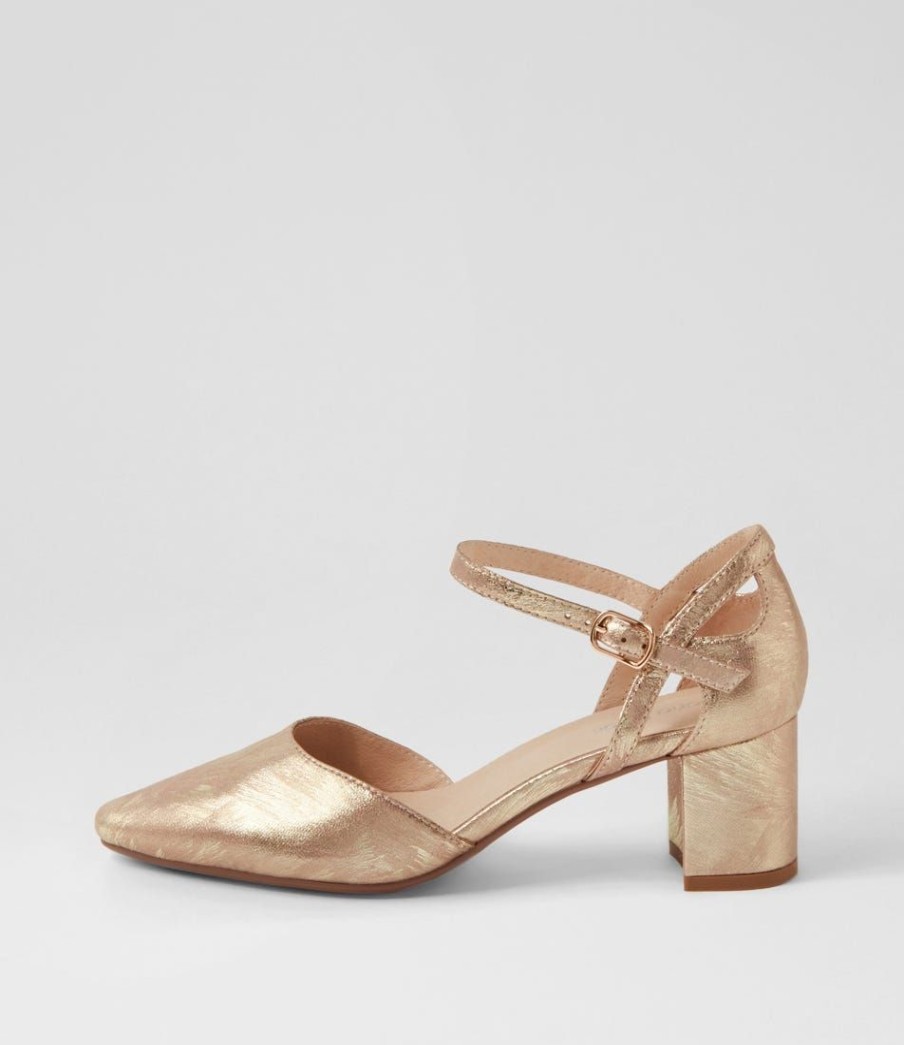 Shoes DIANA FERRARI | Loctavia Pale Gold Brushed Leather Heels