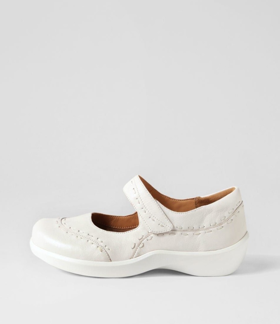 Shoes ZIERA | Gummibear W White Leather Mary Janes