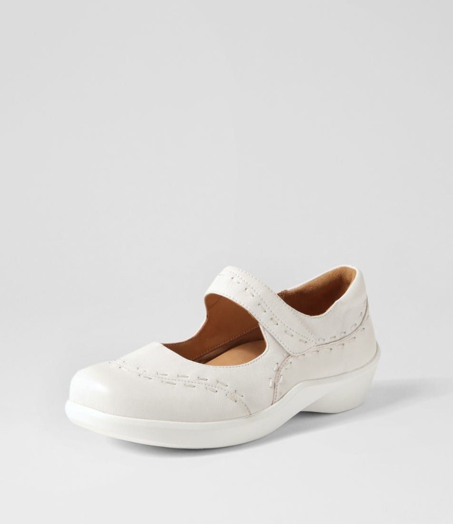 Shoes ZIERA | Gummibear W White Leather Mary Janes