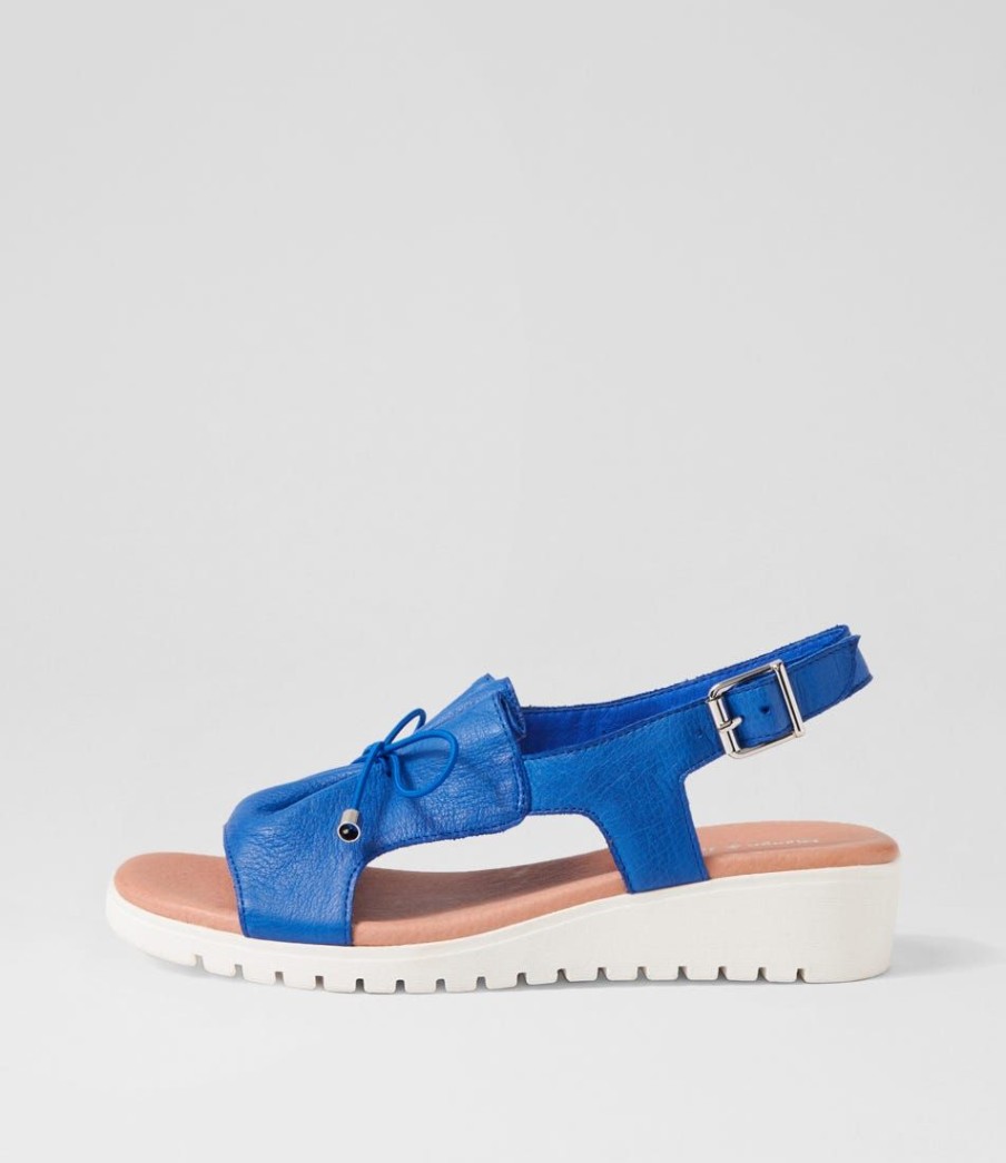 Shoes DJANGO & JULIETTE | Malika Cobalt White Leather Sandals