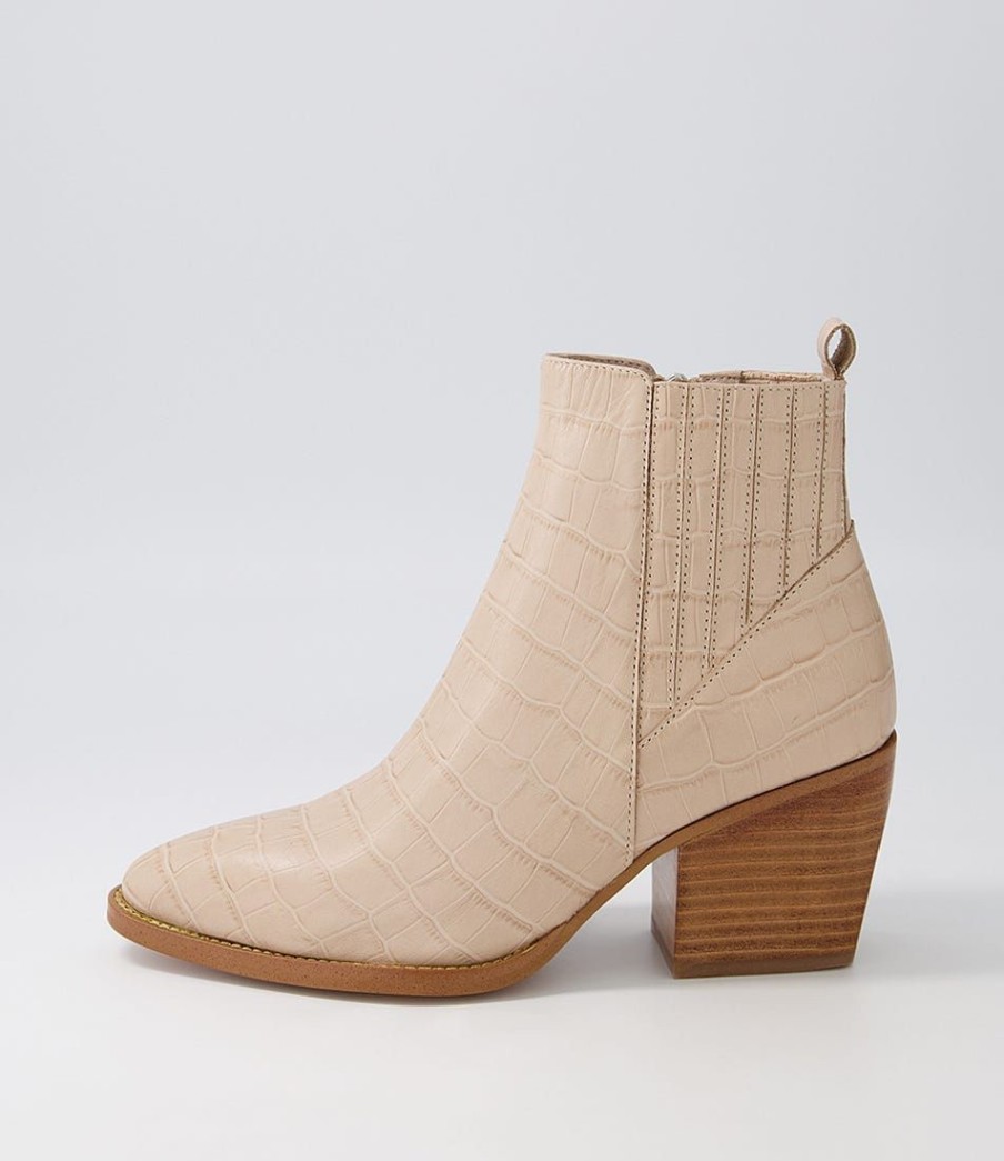 Shoes DJANGO & JULIETTE | Morene Cafe Croc Leather Chelsea Boots