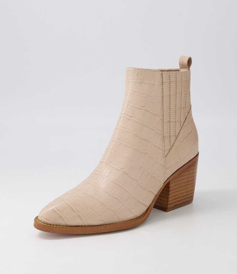 Shoes DJANGO & JULIETTE | Morene Cafe Croc Leather Chelsea Boots