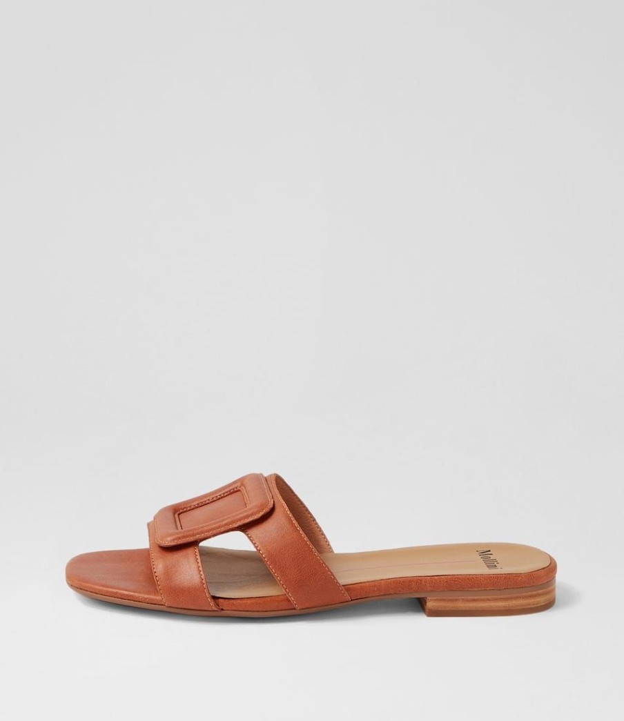 Shoes MOLLINI | Atheena Chestnut Leather Slides