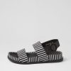 Shoes DJANGO & JULIETTE | Quffle Black White Stripe Leather Sandals