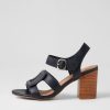 Shoes MOLLINI | Atune Navy Natural Heel Leather Sandals