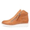 Shoes TOP END | Opal Tan Leather Fur Ankle Boots