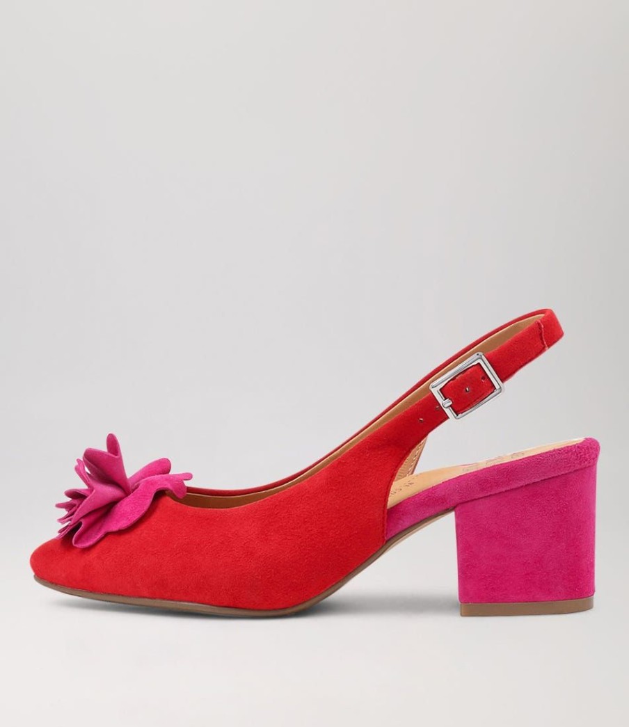 Shoes ZIERA | Vaccero Xw Red Fuchsia Suede Heels