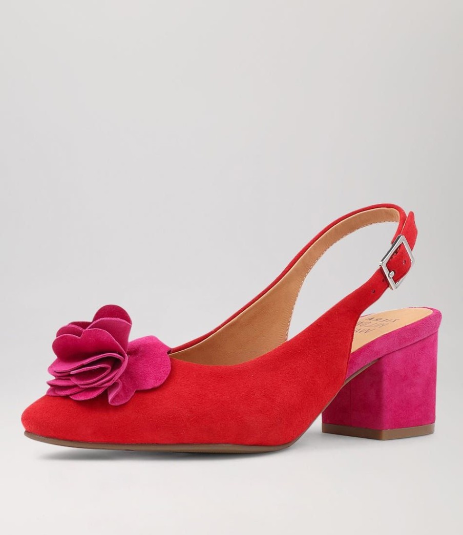 Shoes ZIERA | Vaccero Xw Red Fuchsia Suede Heels