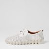 Shoes DIANA FERRARI | Arnied White Leather Lace Up Flats