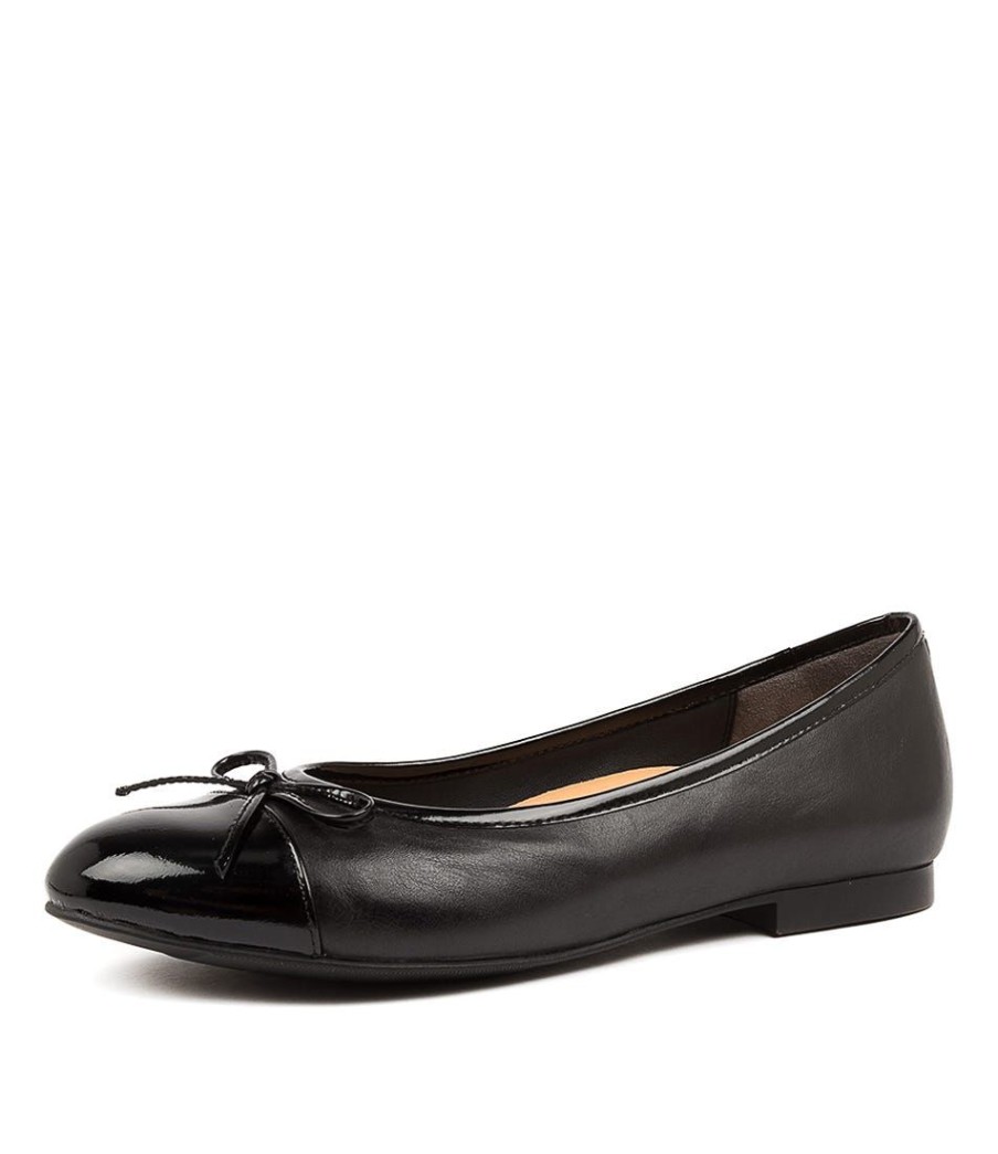 Shoes ZIERA | Chelsea Xf Black Patent Leather Ballet Flats