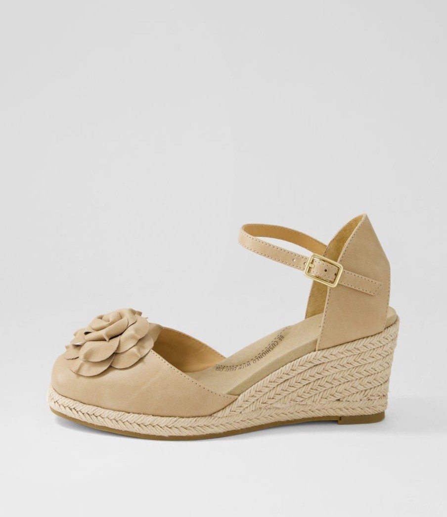 Shoes ZIERA | Adira W Latte Leather Wedges