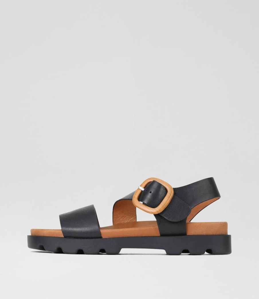 Shoes EOS | Nira Black Leather Sandals