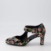 Shoes DJANGO & JULIETTE | Trinities Black Floral Suede Heels