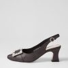 Shoes DJANGO & JULIETTE | Prentis Black Lizard Shimmer Leather Heels