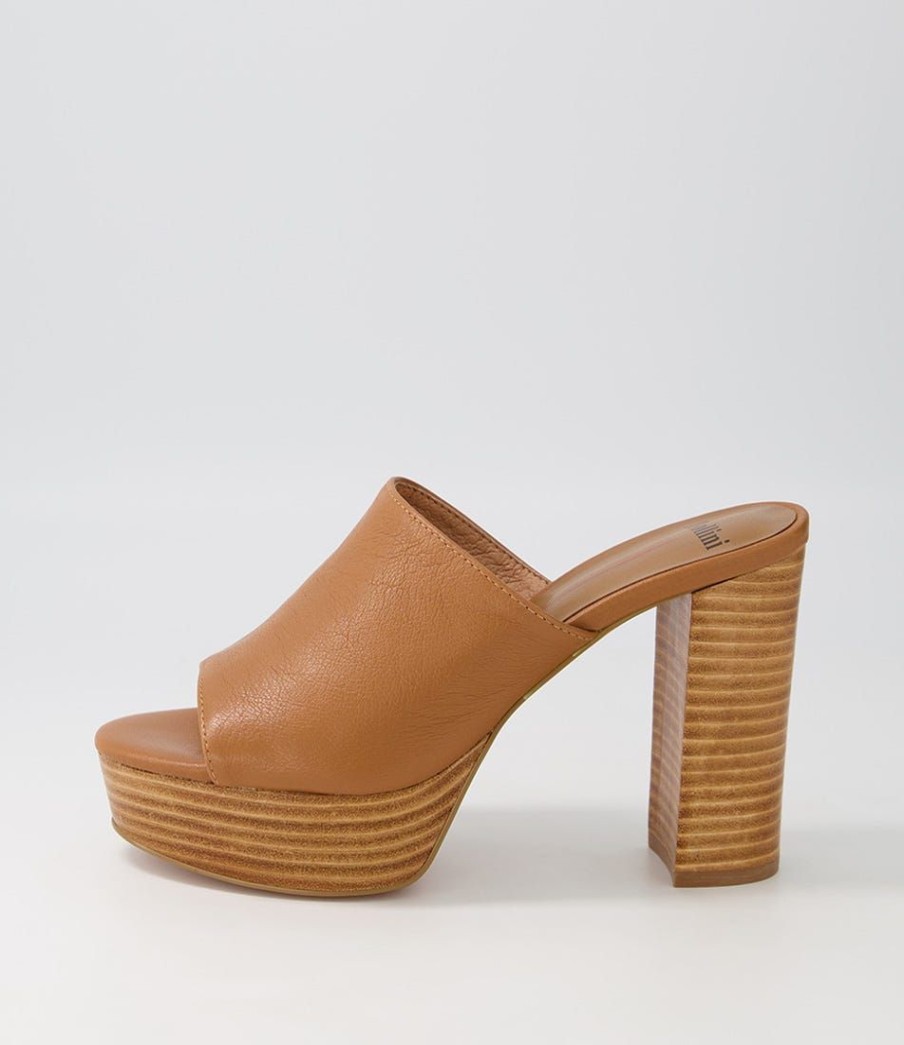 Shoes MOLLINI | Arabella Dk Tan Leather Mules Nh