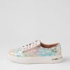 Shoes DJANGO & JULIETTE | Wovi Pink Croc Print White Leather Sneakers