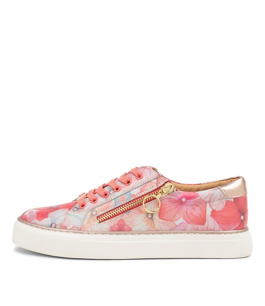 Shoes ZIERA | Pamela Xf Melon Floral Leather Sneakers