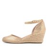 Shoes DJANGO & JULIETTE | Rylen Gold Natural Rope Speckle Leather Wedges