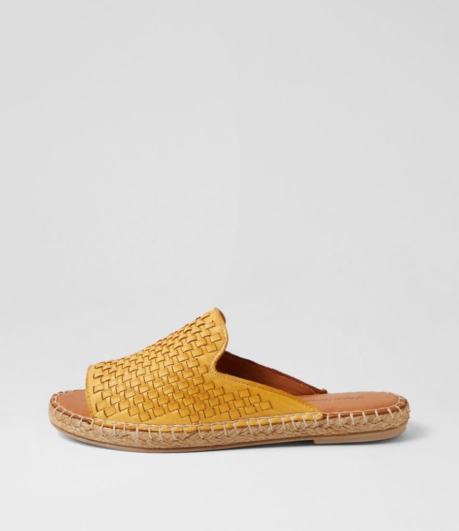 Shoes DIANA FERRARI | Pomma Yellow Leather Slides