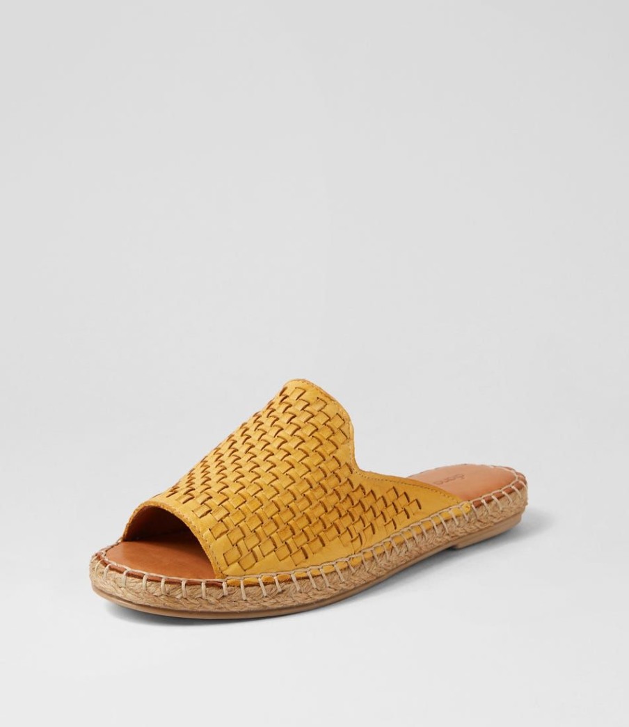 Shoes DIANA FERRARI | Pomma Yellow Leather Slides