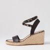 Shoes TOP END | Guicey Black Leather Espadrilles