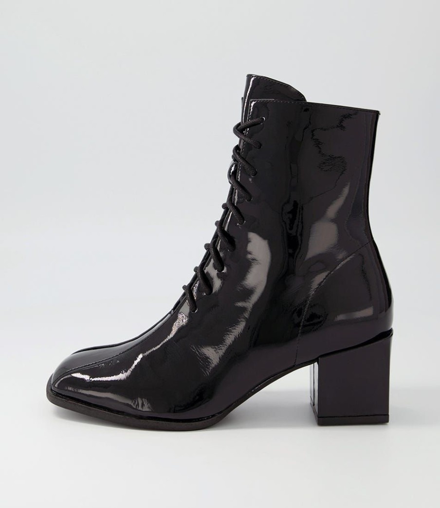 Shoes DJANGO & JULIETTE | Wycliff Black Patent Leather Lace Up Boots