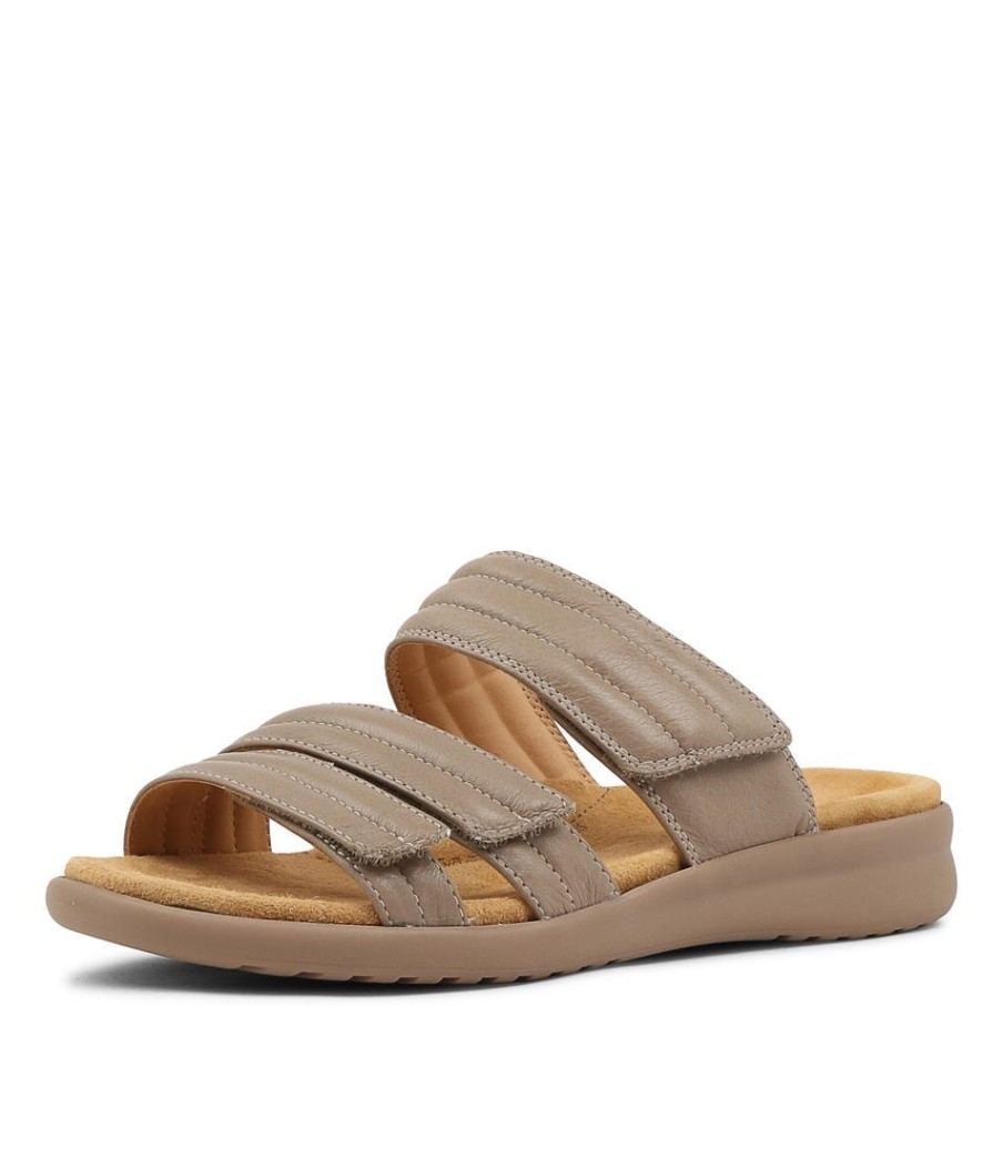 Shoes ZIERA | Barbra Xw Taupe Leather Sandals