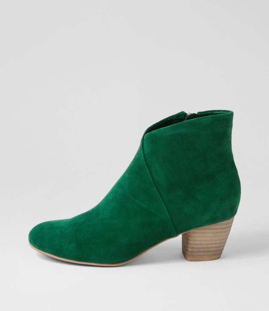 Shoes DJANGO & JULIETTE | Desire New Emerald Suede Ankle Boots