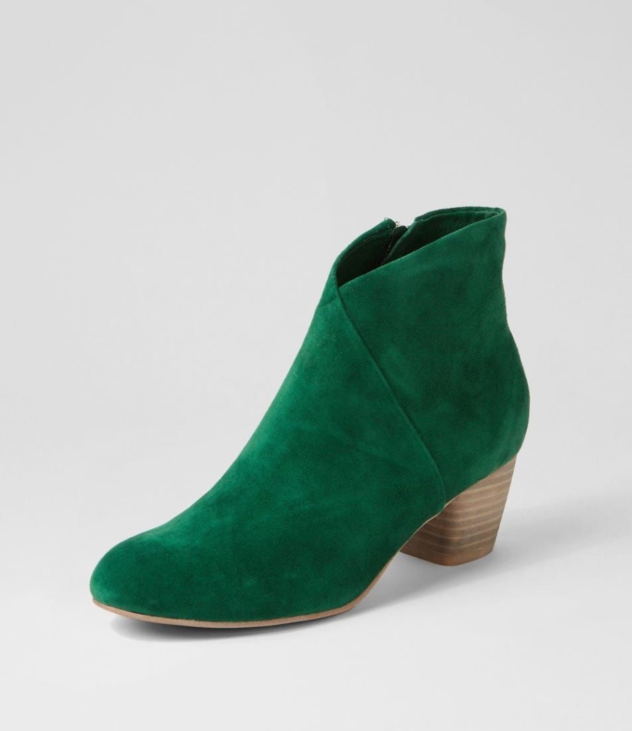 Shoes DJANGO & JULIETTE | Desire New Emerald Suede Ankle Boots