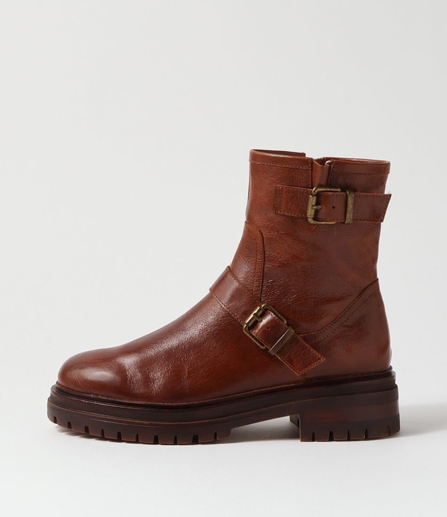 Shoes MOLLINI | Alexi Tan Brown Vintage Leather Ankle Boots