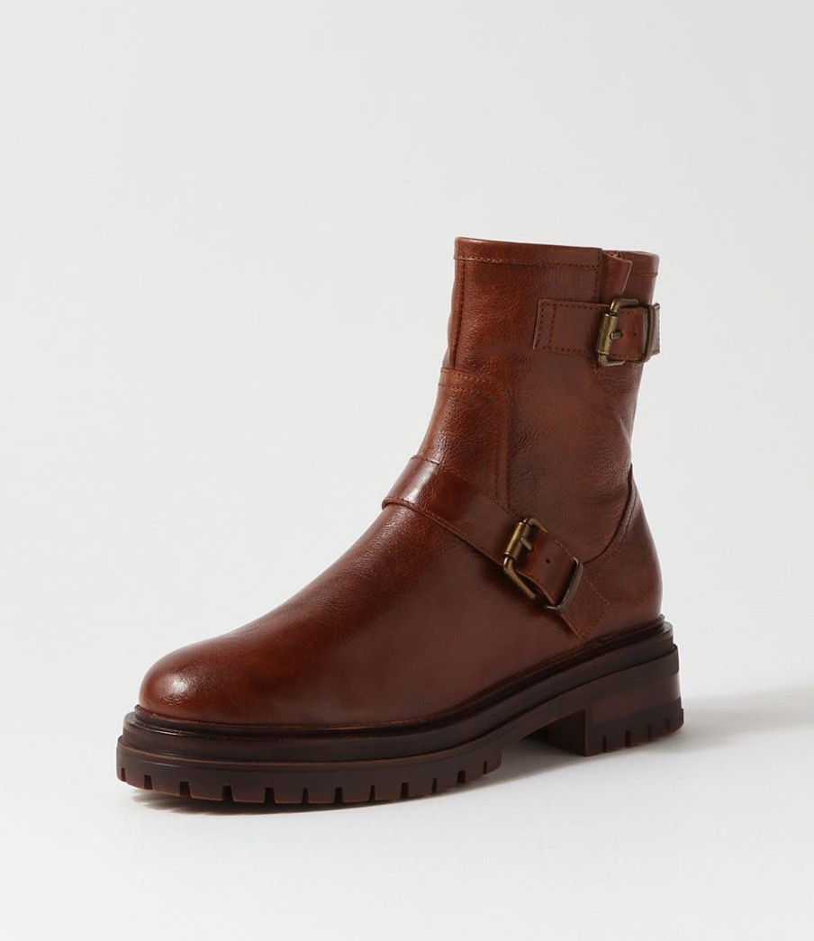 Shoes MOLLINI | Alexi Tan Brown Vintage Leather Ankle Boots